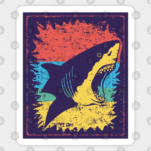 Great White Shark Pop Art | Cool Ocean Predator Sticker by TuncGK